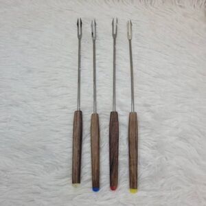 Wood Handled Fondue Forks- Set of 4